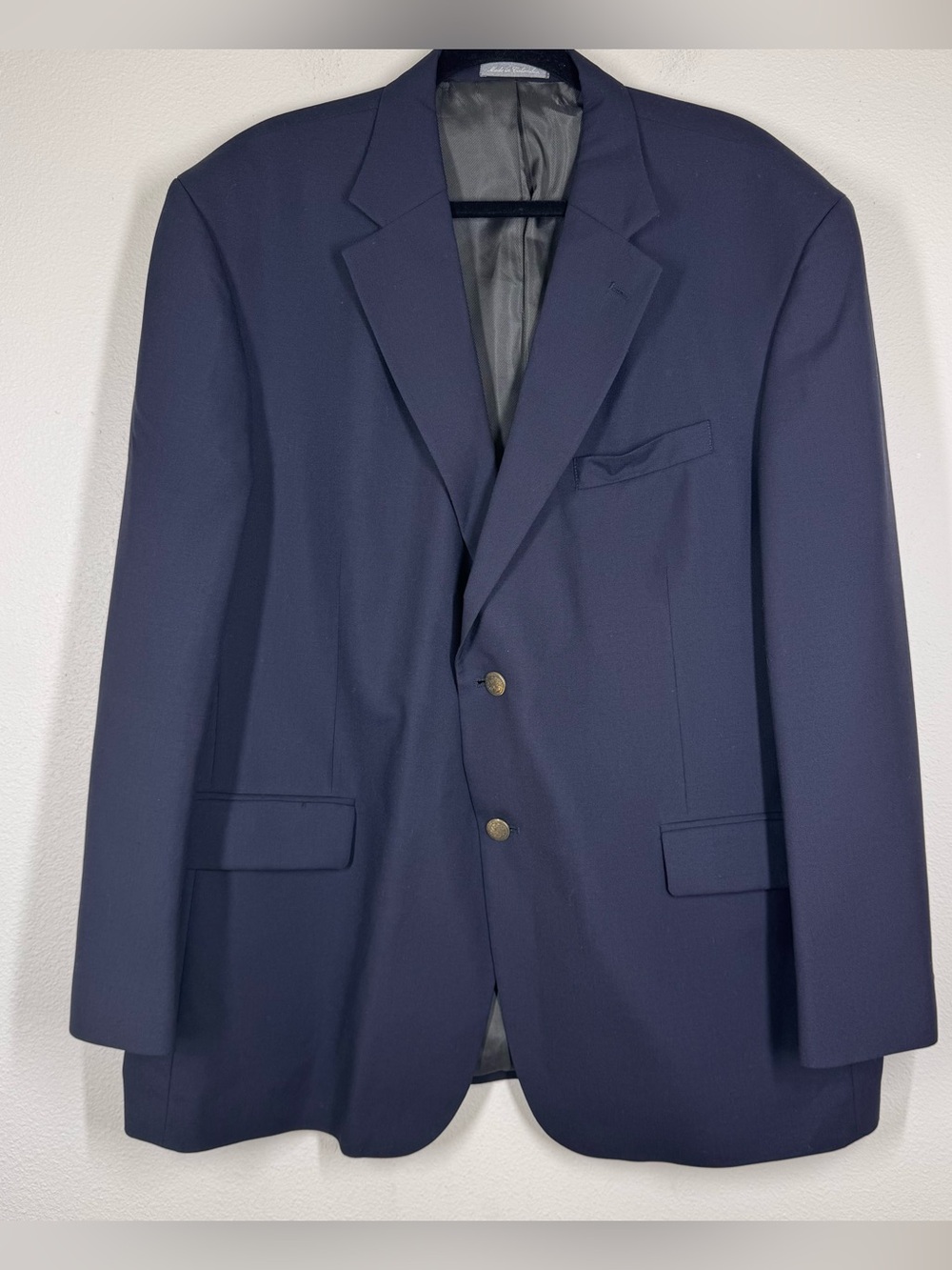 Oscar de la Renta Navy Blue 100% Wool Sports Coat Blazer Men’s Size 48R